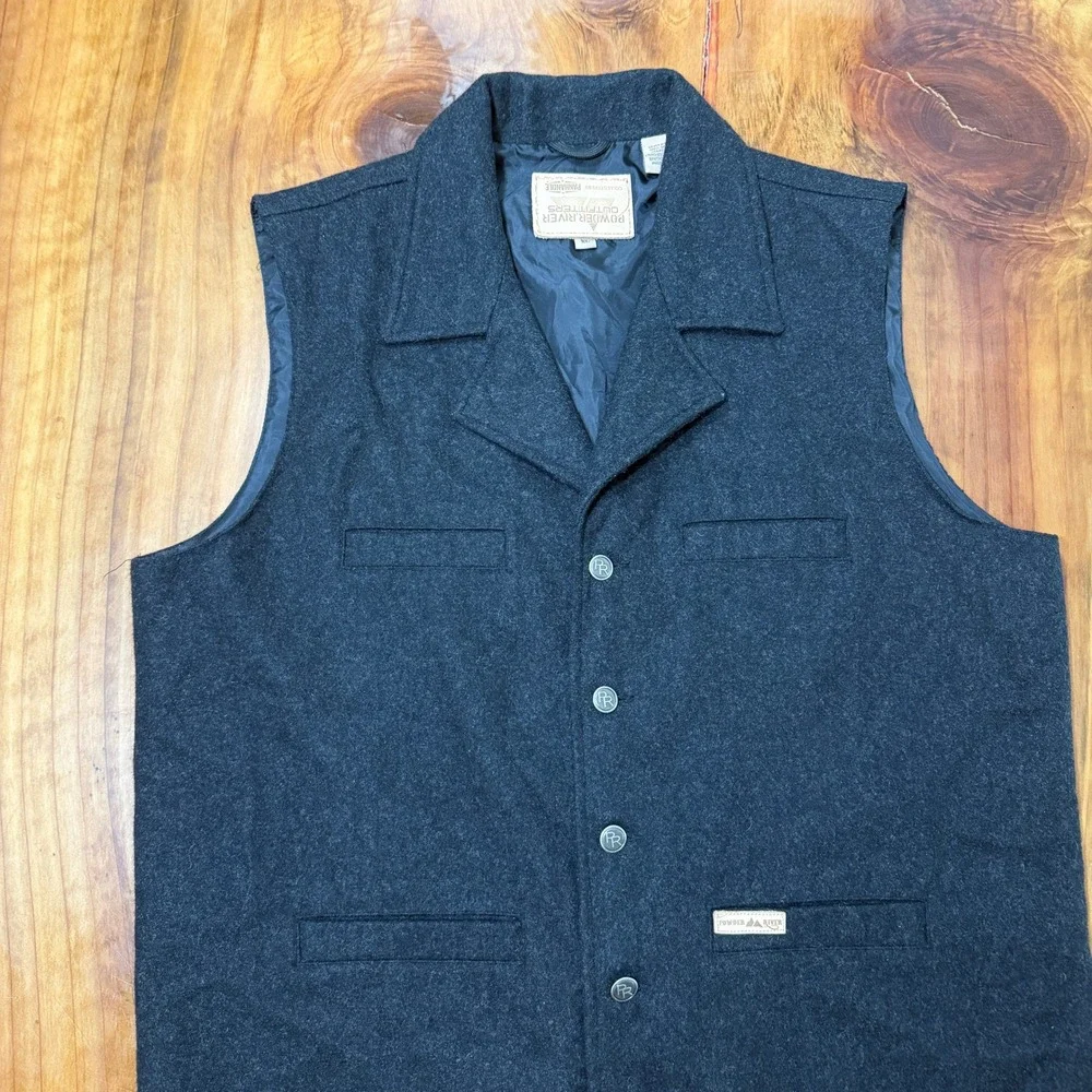 Powder River Outfiiters Mens Hunting Vest Wool Button Lined Outdoor Western G12